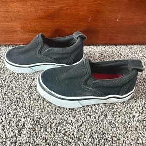 Boys Black Slip-On Sneakers | Size 5 | Easy On Casual Shoes